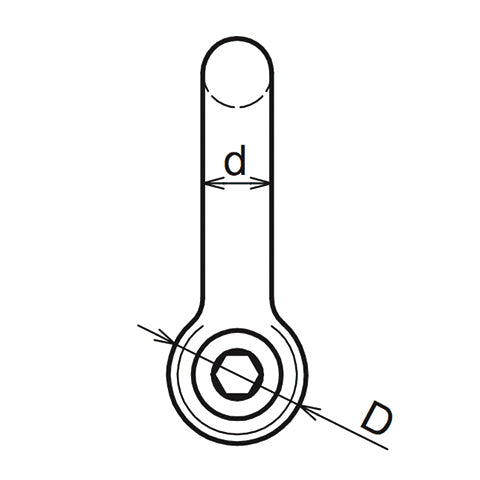 D-shackle with hexagon socket & O-ring SUS 304 - Ropes.sg