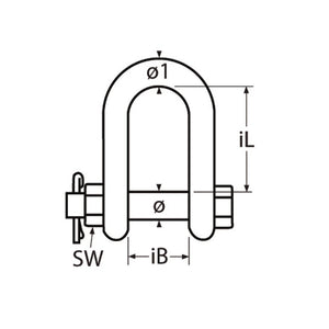 D-shackle with nut and split pin AISI 316 - Ropes.sg