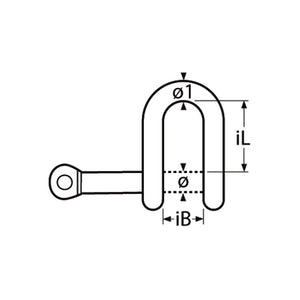 D-Shackle with captive pin, AISI 316 - Ropes.sg