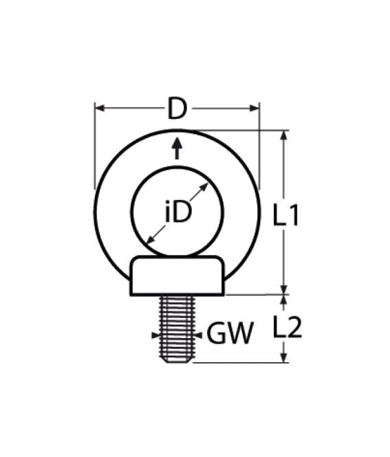 Lifting eye bolt AISI 316 forged - Ropes.sg