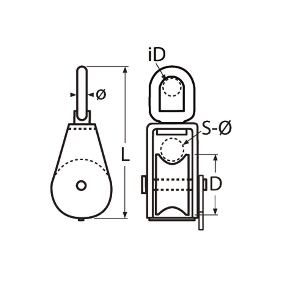 Rope block with swivel eye - Ropes.sg