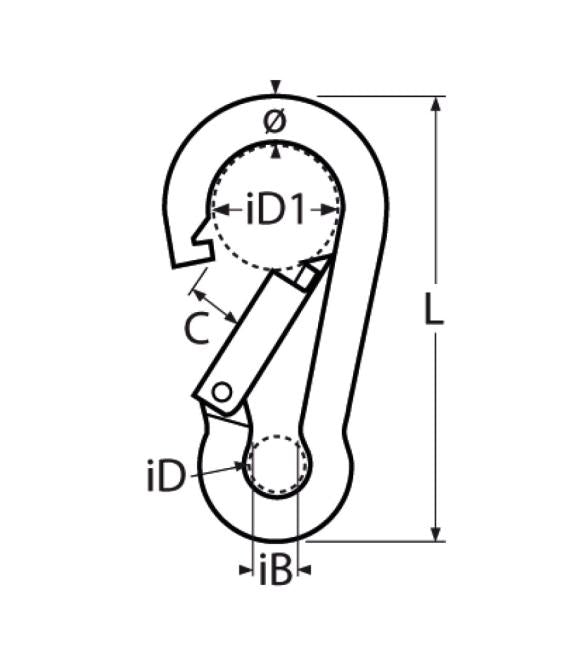 Spring hook AISI 316 - Ropes.sg