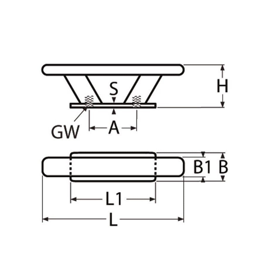 Cleat with internal thread AISI 316 - Ropes.sg