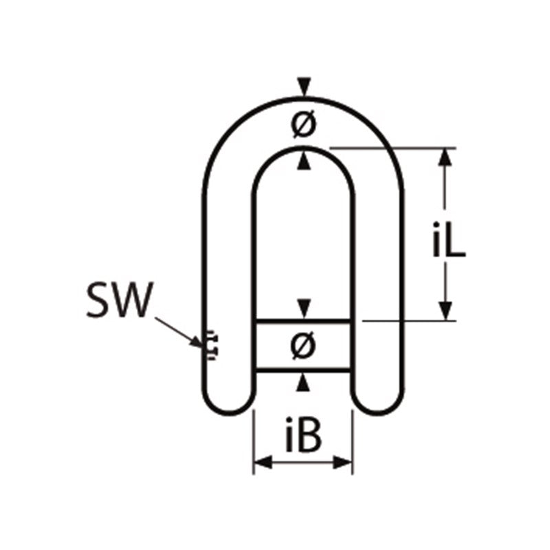 D-shackle with hexagon socket AISI 316 - Ropes.sg