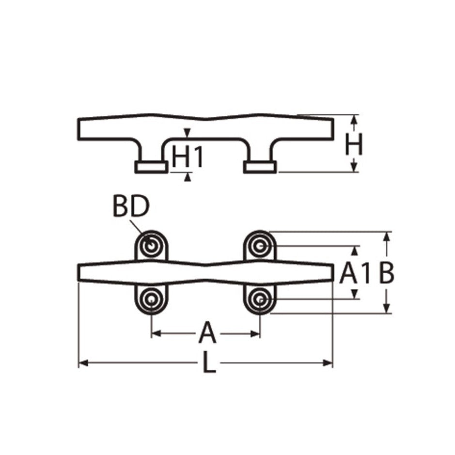 Round cleat AISI 316 - Ropes.sg