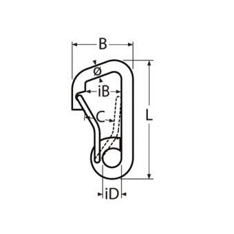 Spring hook with bow AISI 316 - Ropes.sg