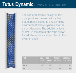 Tutus Dynamic - Climbing rope (50m) - Ropes.sg