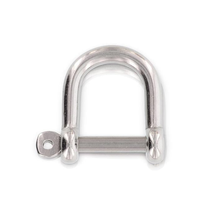 Wide D-shackle with captive pin, AISI 316 - Ropes.sg