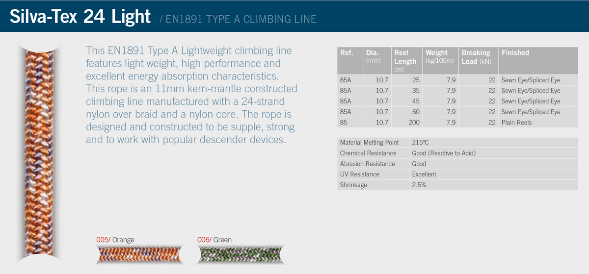 Silva-Tex 24 Light (50m) - Ropes.sg